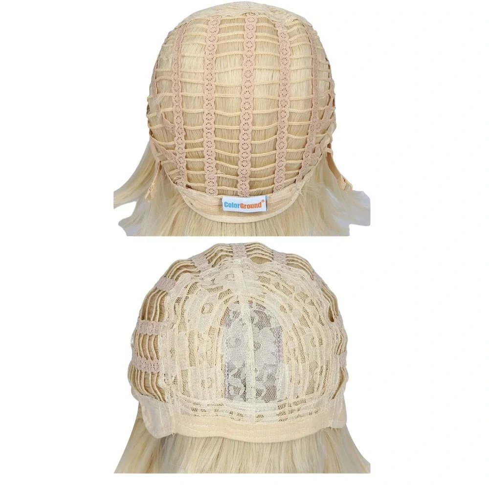 NWT ColorGround Blonde Cosplay Wig Curly Space Buns Bangs Anime Costume